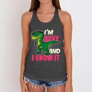 Funny Dinosaur T Rex For Children And Adults Women's Knotted Racerback Tank