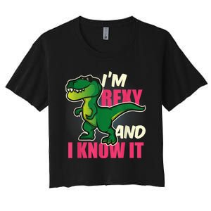 Funny Dinosaur T Rex For Children And Adults Women's Crop Top Tee