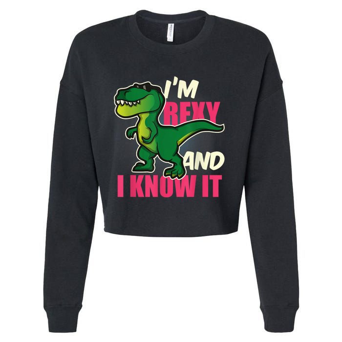 Funny Dinosaur T Rex For Children And Adults Cropped Pullover Crew