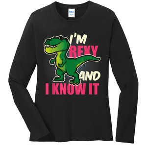 Funny Dinosaur T Rex For Children And Adults Ladies Long Sleeve Shirt