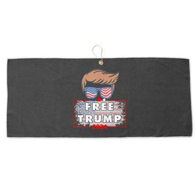 Free Donald Trump Republican Support Pro Trump American Flag Large Microfiber Waffle Golf Towel