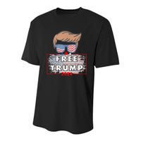 Free Donald Trump Republican Support Pro Trump American Flag Youth Performance Sprint T-Shirt