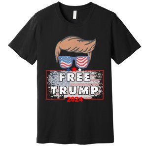 Free Donald Trump Republican Support Pro Trump American Flag Premium T-Shirt