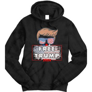 Free Donald Trump Republican Support Pro Trump American Flag Tie Dye Hoodie