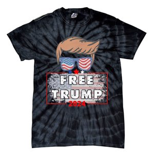 Free Donald Trump Republican Support Pro Trump American Flag Tie-Dye T-Shirt