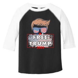 Free Donald Trump Republican Support Pro Trump American Flag Toddler Fine Jersey T-Shirt