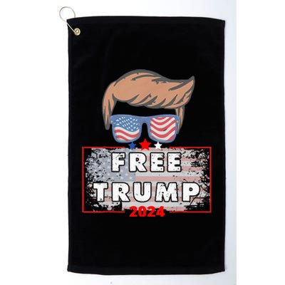 Free Donald Trump Republican Support Pro Trump American Flag Platinum Collection Golf Towel