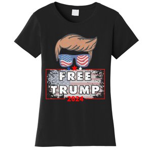 Free Donald Trump Republican Support Pro Trump American Flag Women's T-Shirt