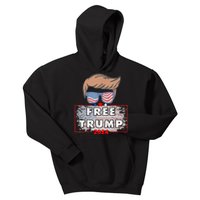 Free Donald Trump Republican Support Pro Trump American Flag Kids Hoodie