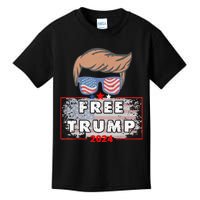 Free Donald Trump Republican Support Pro Trump American Flag Kids T-Shirt