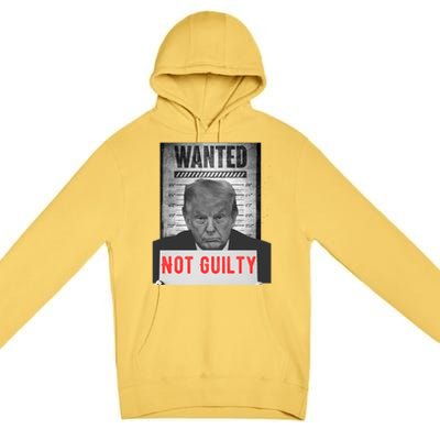 Funny Donald Trump Not Guilty Mug Shot Free Trump 2024 Premium Pullover Hoodie