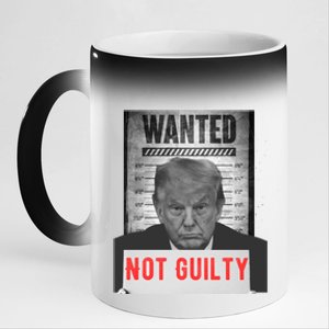 Funny Donald Trump Not Guilty Mug Shot Free Trump 2024 11oz Black Color Changing Mug