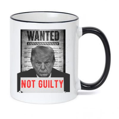 Funny Donald Trump Not Guilty Mug Shot Free Trump 2024 11oz Black Color Changing Mug