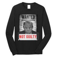 Funny Donald Trump Not Guilty Mug Shot Free Trump 2024 Long Sleeve Shirt