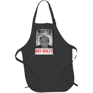 Funny Donald Trump Not Guilty Mug Shot Free Trump 2024 Full-Length Apron With Pockets