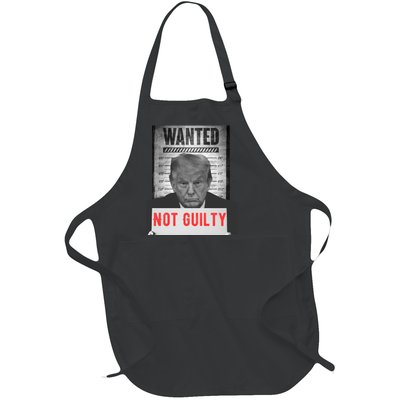 Funny Donald Trump Not Guilty Mug Shot Free Trump 2024 Full-Length Apron With Pockets