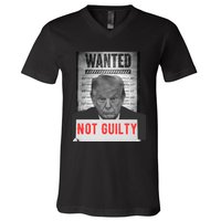 Funny Donald Trump Not Guilty Mug Shot Free Trump 2024 V-Neck T-Shirt