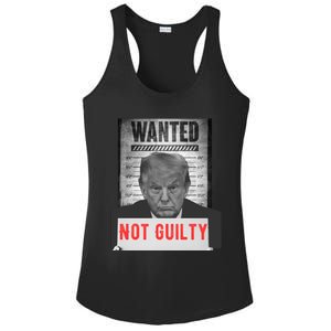 Funny Donald Trump Not Guilty Mug Shot Free Trump 2024 Ladies PosiCharge Competitor Racerback Tank