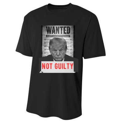 Funny Donald Trump Not Guilty Mug Shot Free Trump 2024 Performance Sprint T-Shirt