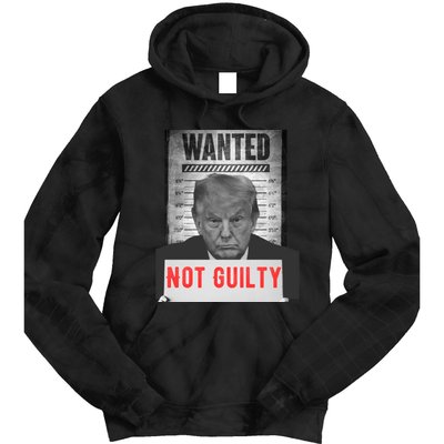 Funny Donald Trump Not Guilty Mug Shot Free Trump 2024 Tie Dye Hoodie