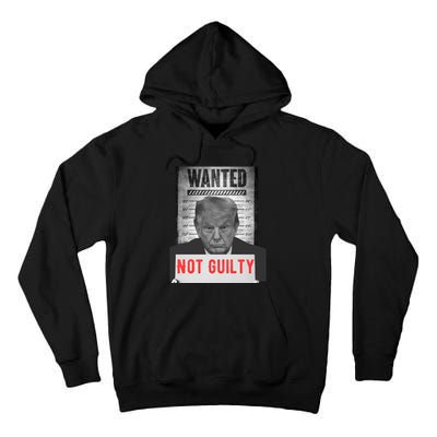 Funny Donald Trump Not Guilty Mug Shot Free Trump 2024 Tall Hoodie