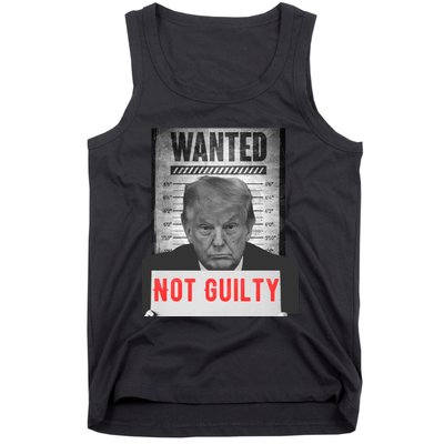 Funny Donald Trump Not Guilty Mug Shot Free Trump 2024 Tank Top