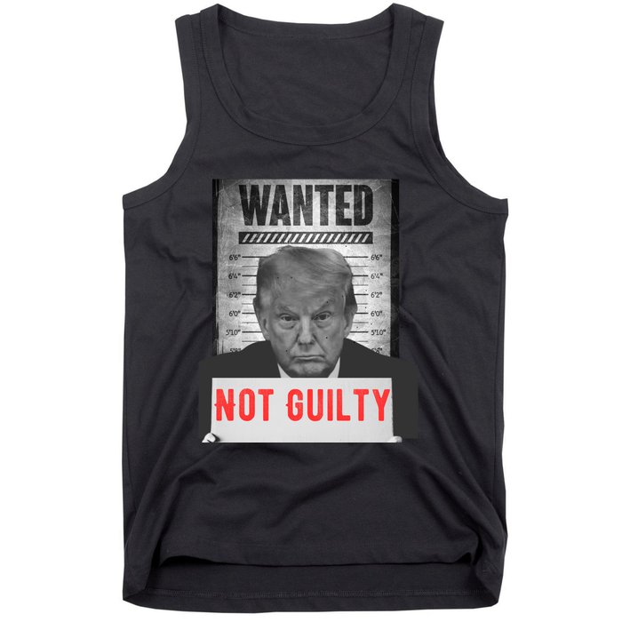 Funny Donald Trump Not Guilty Mug Shot Free Trump 2024 Tank Top