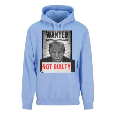 Funny Donald Trump Not Guilty Mug Shot Free Trump 2024 Unisex Surf Hoodie