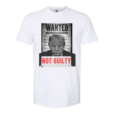 Funny Donald Trump Not Guilty Mug Shot Free Trump 2024 Softstyle CVC T-Shirt