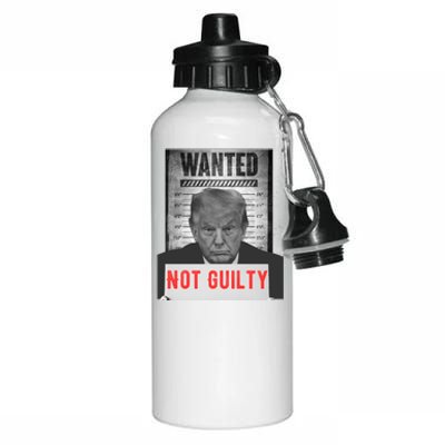 Funny Donald Trump Not Guilty Mug Shot Free Trump 2024 Aluminum Water Bottle 