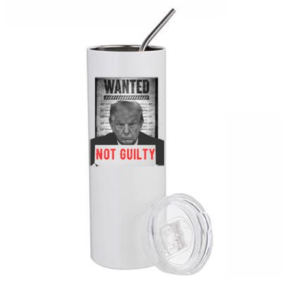 Funny Donald Trump Not Guilty Mug Shot Free Trump 2024 Stainless Steel Tumbler