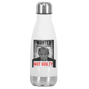 Funny Donald Trump Not Guilty Mug Shot Free Trump 2024 Stainless Steel Insulated Water Bottle