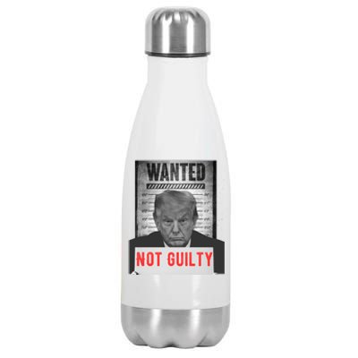 Funny Donald Trump Not Guilty Mug Shot Free Trump 2024 Stainless Steel Insulated Water Bottle