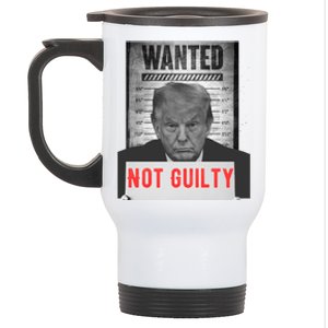 Funny Donald Trump Not Guilty Mug Shot Free Trump 2024 Stainless Steel Travel Mug