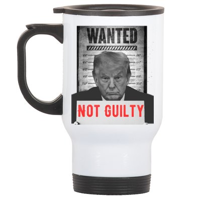 Funny Donald Trump Not Guilty Mug Shot Free Trump 2024 Stainless Steel Travel Mug