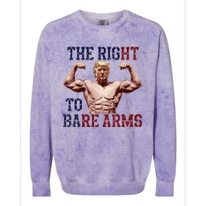 Funny Donald Trump Muscle Weightlifting Design Right To Bare Colorblast Crewneck Sweatshirt