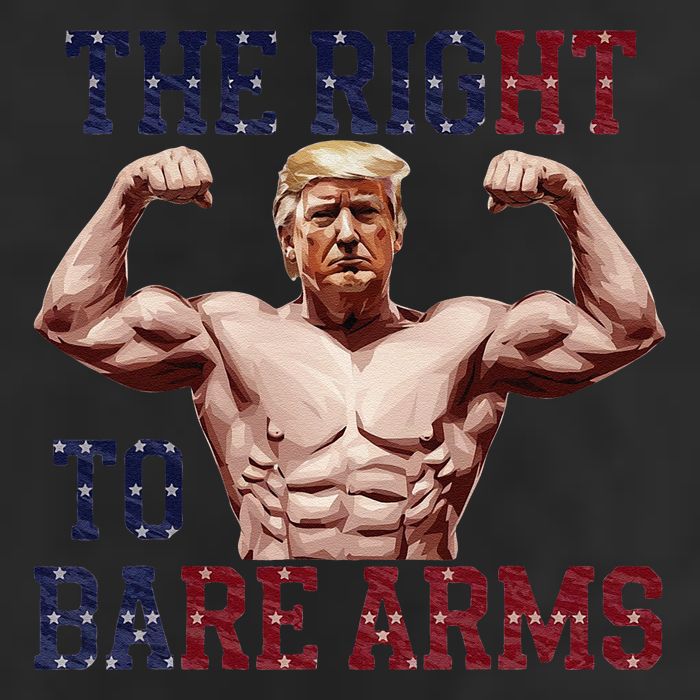 Funny Donald Trump Muscle Weightlifting Design Right To Bare 7 Panel Mesh Trucker Snapback Hat
