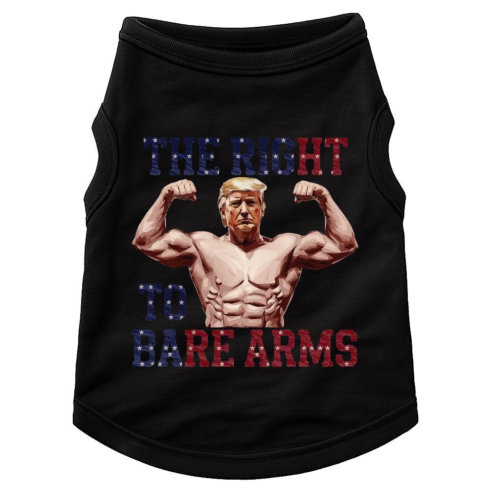 Funny Donald Trump Muscle Weightlifting Design Right To Bare Doggie Tank