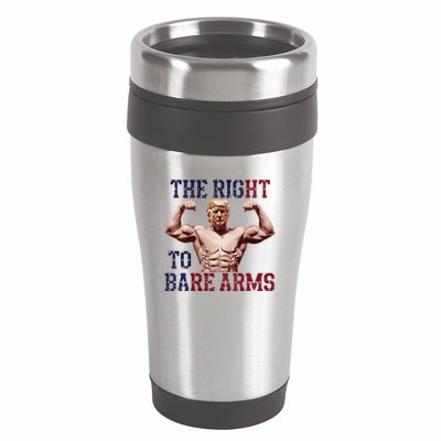Funny Donald Trump Muscle Weightlifting Design Right To Bare 16oz Travel Tumbler