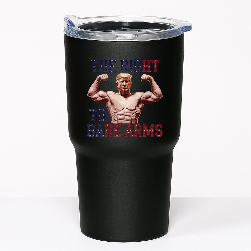 Funny Donald Trump Muscle Weightlifting Design Right To Bare Tumbler