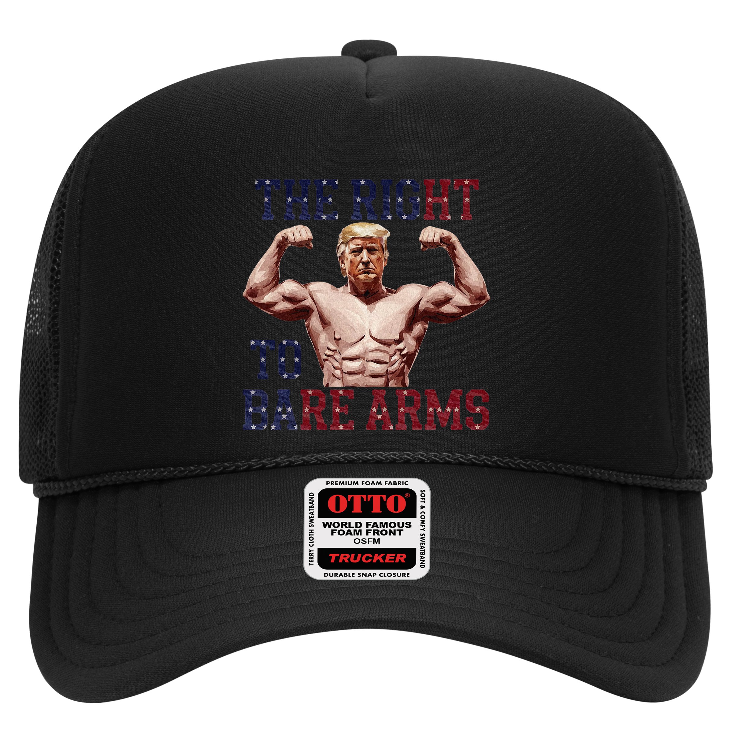Funny Donald Trump Muscle Weightlifting Design Right To Bare Hat