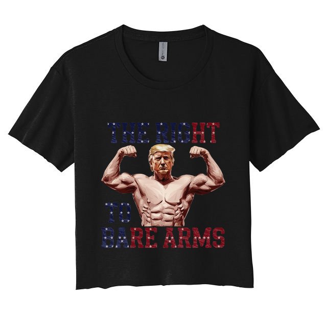 Funny Donald Trump Muscle Weightlifting Design Right To Bare Crop Top