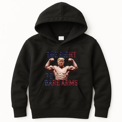 Funny Donald Trump Muscle Weightlifting Design Right To Bare Kids Hoodie