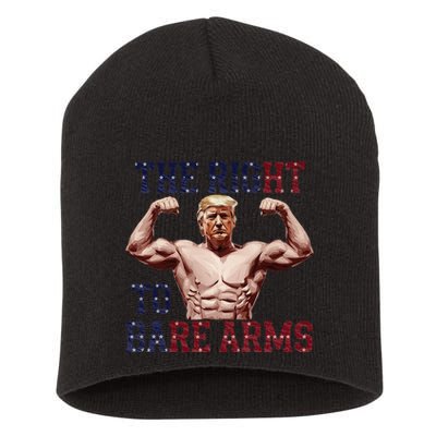 Funny Donald Trump Muscle Weightlifting Design Right To Bare Short Acrylic Beanie