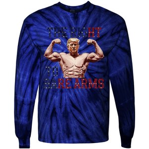 Funny Donald Trump Muscle Weightlifting Design Right To Bare Tie-Dye Long Sleeve Shirt