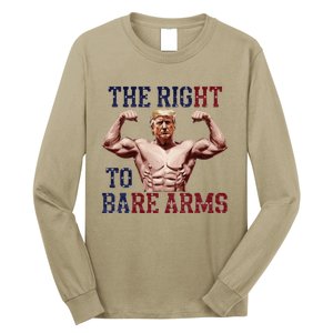 Funny Donald Trump Muscle Weightlifting Design Right To Bare Long Sleeve Shirt