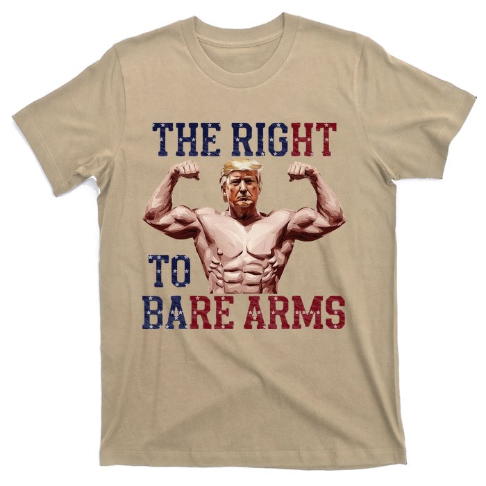 Funny Donald Trump Muscle Weightlifting Design Right To Bare T-Shirt