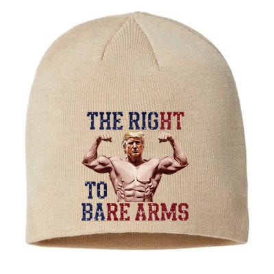 Funny Donald Trump Muscle Weightlifting Design Right To Bare Sustainable Beanie