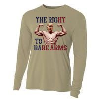 Funny Donald Trump Muscle Weightlifting Design Right To Bare Cooling Performance Long Sleeve Crew