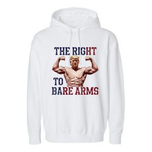 Funny Donald Trump Muscle Weightlifting Design Right To Bare Garment-Dyed Fleece Hoodie